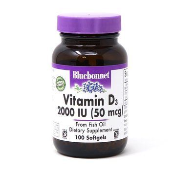 Вітаміни та мінерали Bluebonnet Nutrition Vitamin D3 2000 IU, 100 капсул CN5194 фото