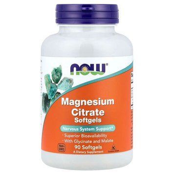 Вітаміни та мінерали NOW Magnesium Citrate, 90 капсул CN11533 фото