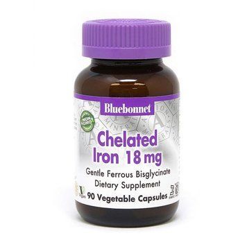 Вітаміни та мінерали Bluebonnet Nutrition Albion Chelated Iron 18 mg, 90 вегакапсул CN6465 фото