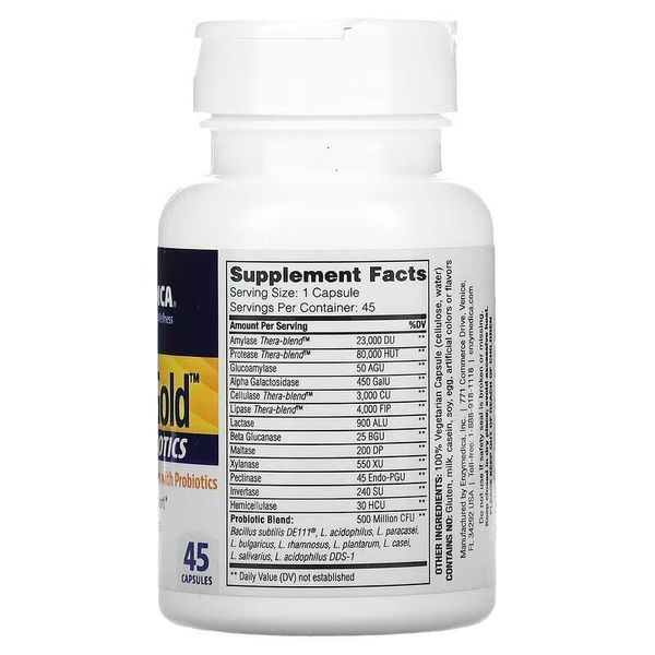 Ферменти Enzymedica Digest Gold + Probiotics, 45 капсул з пробіотика CN15211 фото