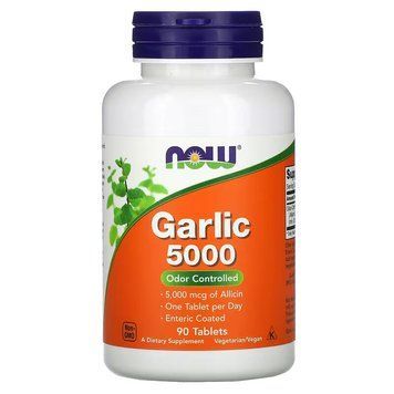 Натуральна добавка NOW Garlic 5000 mcg, 90 таблеток CN10928 фото