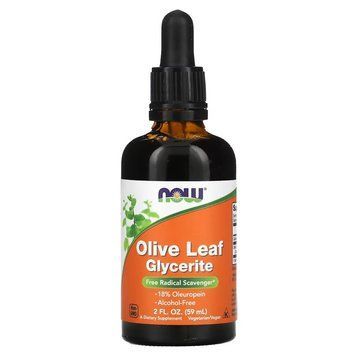Натуральна добавка NOW Olive Leaf Glycerite, 59 мл CN13081 фото