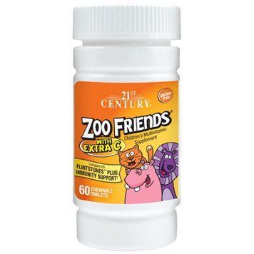 Вітаміни та мінерали 21st Century Zoo Friends with Extra C, 60 таблеток CN3925 фото