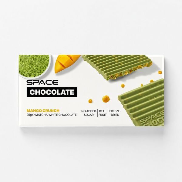 Блок білого шоколаду з матчею Spacefood Space Chocolate Mango Crunch, 10*25 грам - Манго CN20080-1 фото