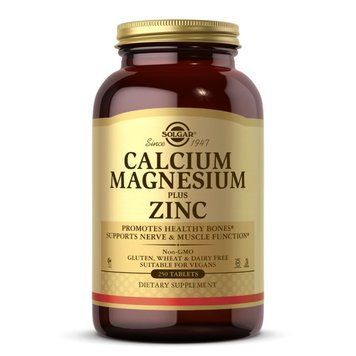Вітаміни та мінерали Solgar Calcium Magnesium Plus Zinc, 250 таблеток CN6057 фото
