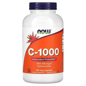 Вітаміни та мінерали NOW Vitamin C-1000 with Bioflavonoids, 250 вегакапсул CN12472 фото