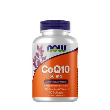 Натуральна добавка NOW CoQ-10 50 mg with Vitamin E, 50 капсул CN3618 фото
