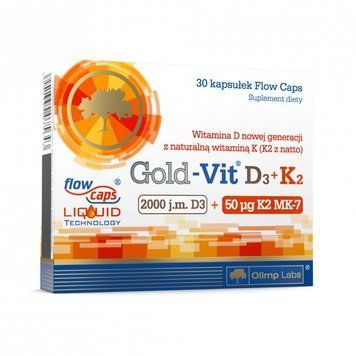 Вітаміни та мінерали Olimp Sport Nutrition Gold-Vit D3+K2 2000 IU, 30 капсул CN7510 фото