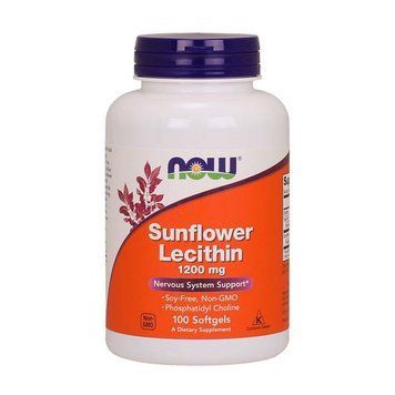Натуральна добавка NOW Sunflower Lecithin 1200 mg, 100 капсул CN6840 фото