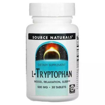 Амінокислота Source Naturals L-Tryptophan 500 mg, 30 таблеток CN12073 фото