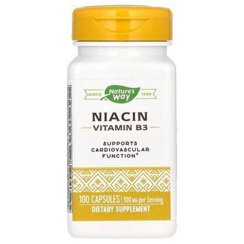 Ніацин Nature's Way Niacin 100 mg, 100 капсул для підтримки серцево-судинної системи CN16189 фото