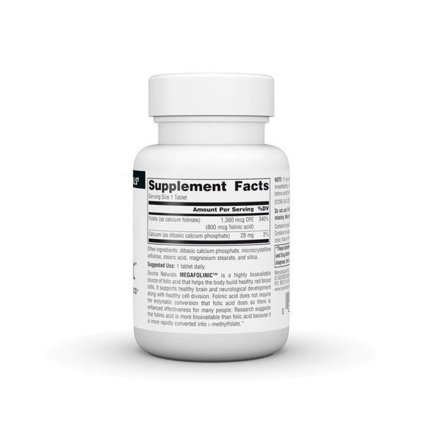 Біоактивна фоліева кіслота Source Naturals MegaFolinic 800 mg, 60 таблеток CN13596 фото