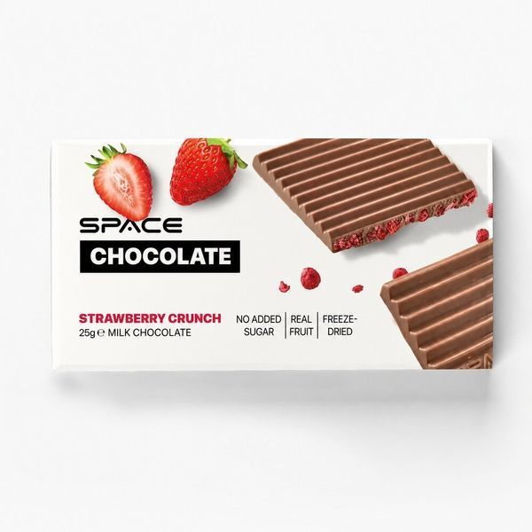 Блок молочного шоколаду Spacefood Space Chocolate Strawberry Crunch, 10*25 грам - Полуниця CN20083-1 фото