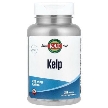 Йод KAL Kelp Iodine 225 mcg, 250 таблеток CN17254 фото