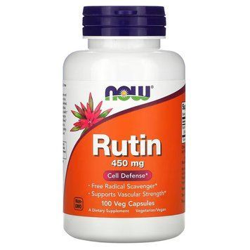 Вітаміни та мінерали NOW Rutin 450 mg, 100 вегакапсул CN10390 фото