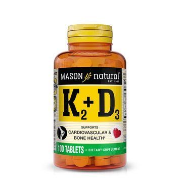 Вітаміни та мінерали Mason Natural Vitamin K2 100 mcg plus Vitamin D3, 100 таблеток CN11290 фото