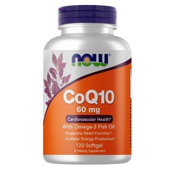 Натуральна добавка NOW CoQ-10 60 mg with Omega-3 Fish Oil, 120 капсул CN4464 фото