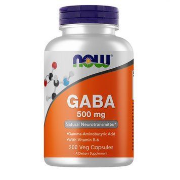 Амінокислота NOW GABA 500 mg, 200 вегакапсул CN4375 фото