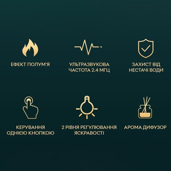 Зволожувач повітря, аромадифузор портативний з імітацією вогню Kinscoter DQ-701 180 мл, White CN11861 фото