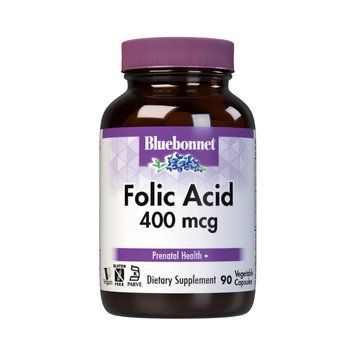 Вітаміни та мінерали Bluebonnet Nutrition Folic Acid 400 mcg, 90 вегакапсул CN11515 фото