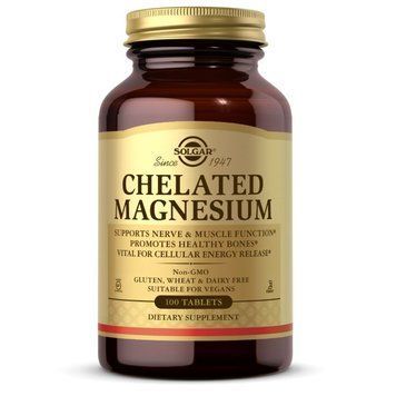 Вітаміни та мінерали Solgar Chelated Magnesium, 100 таблеток CN6064 фото