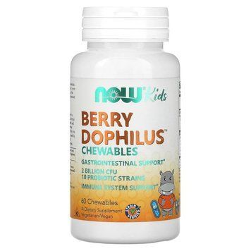 Дитячі пробіотики NOW Kids BerryDophilus 2 Billion Chewables, 60 жувальних таблеток - Ягоди CN13475-1 фото