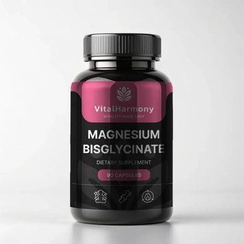 Бісгліцинат магнію VitalHarmony Magnesium Bisglycinate, 90 капсул для підтримки загального стану організму CN16698 фото
