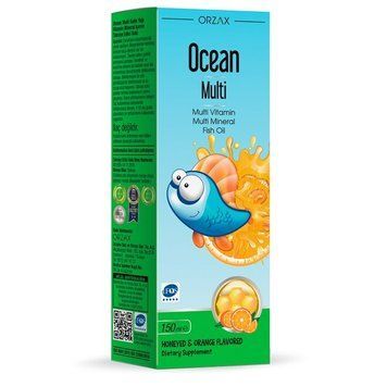 Рідкі вітаміни та мінерали для дітей Orzax Ocean Multi Syrup - Мед-апельсин з риб'ячим жиром CN16302-1 фото
