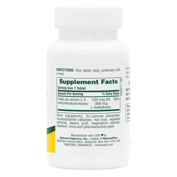 Вітаміни та мінерали Natures Plus Folic Acid 800 mcg, 90 таблеток CN11748 фото