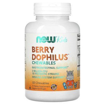 Дитячий пробіотик NOW BerryDophilus 2 Billion, 120 жувальних таблеток - Ягоди CN13476-1 фото