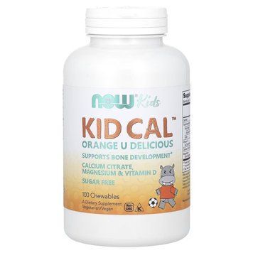 Вітаміни та мінерали NOW KID Cal, 100 жувальних таблеток CN3627 фото