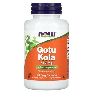 Натуральна добавка NOW Gotu Kola 450 mg, 100 вегакапсул CN11516 фото