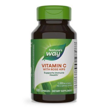 Вітамін С з шипшиною Nature's Way Vitamin C with Rose Hips, 100 капсул для підтримки імунної системи CN16207 фото