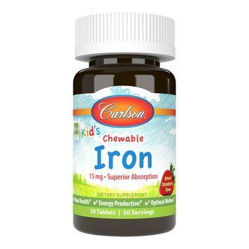 Вітаміни та мінерали Carlson Labs Kid's Chewable Iron, 30 таблеток - Полуниця CN10051-1 фото