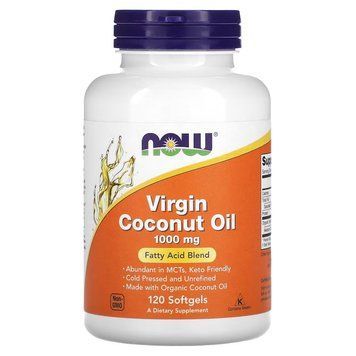 Натуральна добавка NOW Virgin Coconut Oil 1000 mg, 120 капсул CN12398 фото