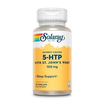 5-гідрокситриптофан та звіробій Solaray 5-HTP with St. Jon's Wort, 30 вегакапсул для підтримки настрою CN16602 фото