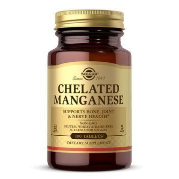 Вітаміни та мінерали Solgar Chelated Manganese, 100 таблеток CN6066 фото