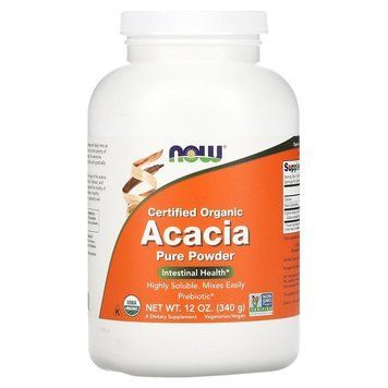 Порошок акації NOW Acacia Fiber, 340 грам для травної системи CN13477 фото