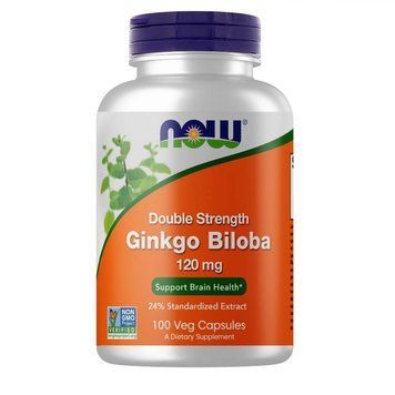Натуральна добавка NOW Ginkgo Biloba 120 mg, 100 вегакапсул CN2569 фото