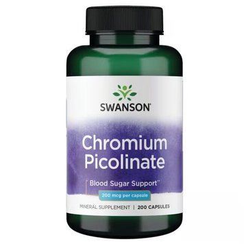 Хром Swanson Chromium Picolinate 200 mcg, 200 капсул для підтримки рівня цукру в крові CN15898 фото