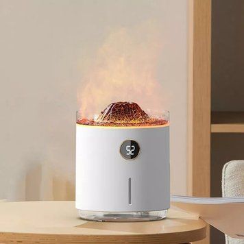 Зволожувач повітря портативний Kinscoter Volcano Jellyfish Ultrasonic Air Humidifier HX-127 350 мл акумулятор 1200mAh, White CN15340 фото