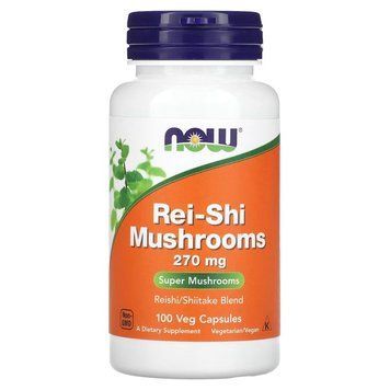 Натуральна добавка NOW Rei-Shi Mushrooms 270 mg, 100 вегакапсул CN11640 фото