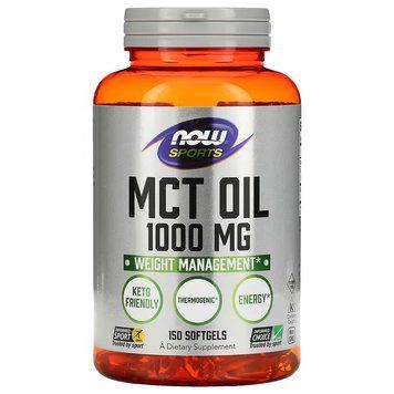 Передтренувальний комплекс NOW Sports MCT Oil 1000 mg, 150 капсул CN11384 фото