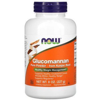 Порошок з кореня коньяку NOW Glucomannan, 227 грам для роботи кишечника CN13478 фото