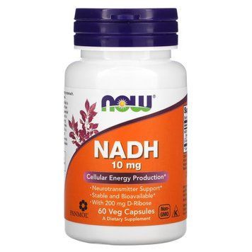 Натуральна добавка NOW NADH 10 mg, 60 вегакапсул CN11537 фото