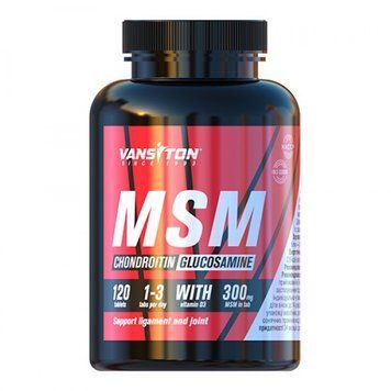 Препарат для суглобів і зв'язок Vansiton MSM Chondroitin Glucosamine, 120 таблеток CN10428 фото