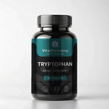 L-триптофан VitalHarmony Tryptophan 300 mg, 90 капсул для підтримки вироблення серотоніну CN16702 фото