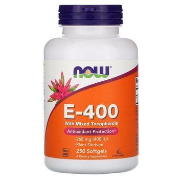 Вітаміни та мінерали NOW Vitamin E-400 D-Alpha Tocopheryl, 250 капсул CN4477 фото
