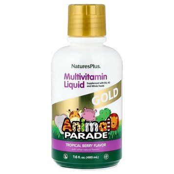 Рідкі вітаміни для дітей Natures Plus Animal Parade Gold, 473 мл - Тропічний CN17262-1 фото