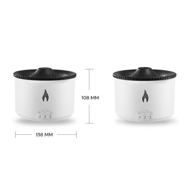 Зволожувач повітря, аромадифузор портативний Kinscoter Volcano Jellyfish Aroma Diffuser V19 360 мл, White CN13310 фото